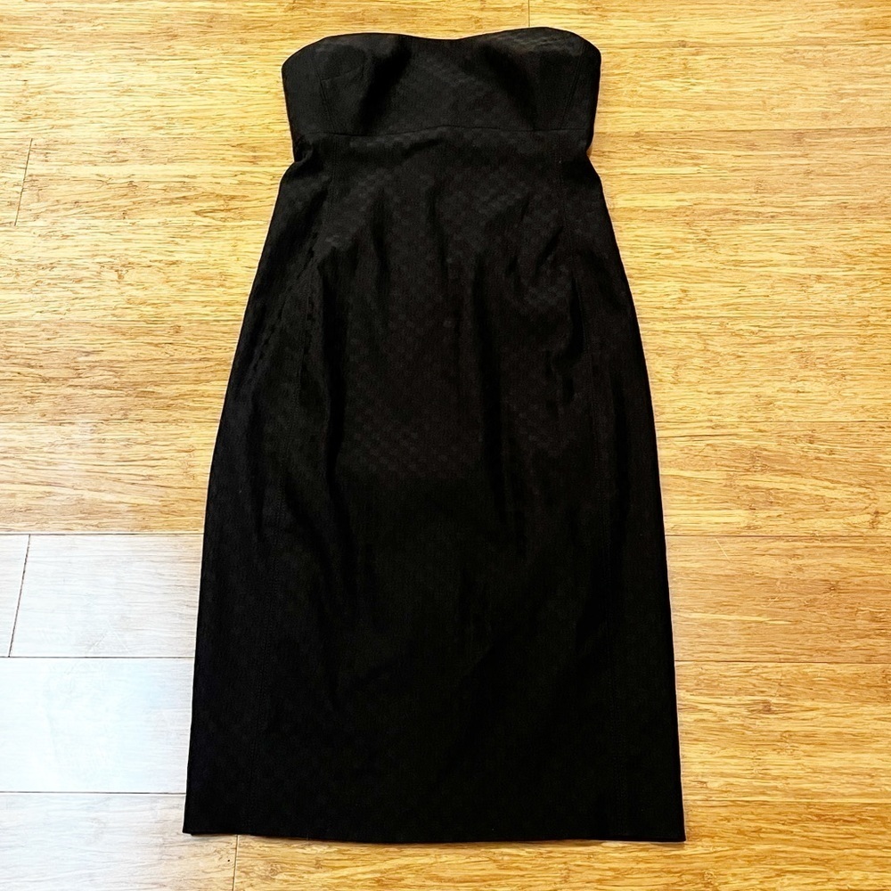 NWT! J. Crew strapless black empire waist cocktail lined zip-up dress. Size 4 - Picture 10 of 14